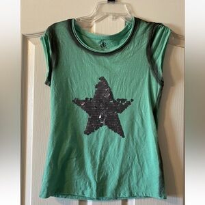 Rock & Republic Teal Sequin Star Kids Tee
